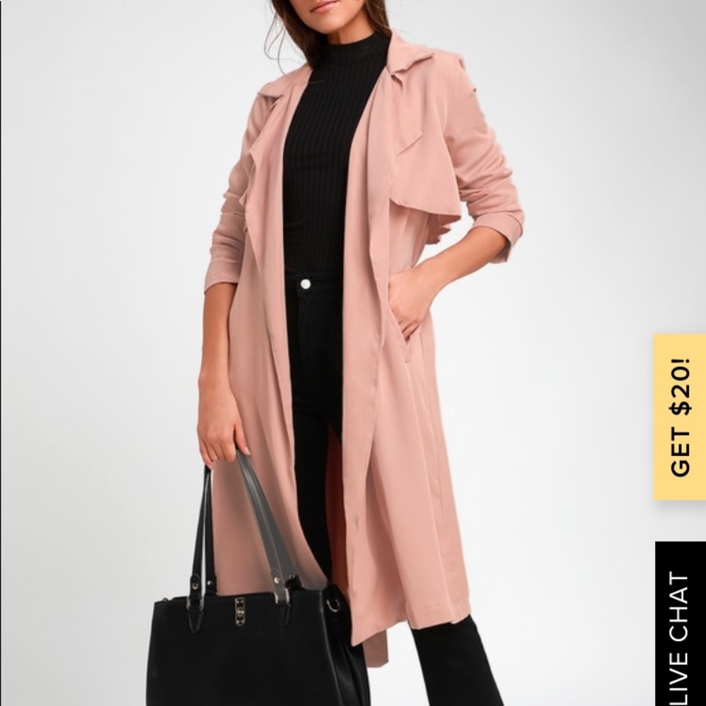 Blush trench coat